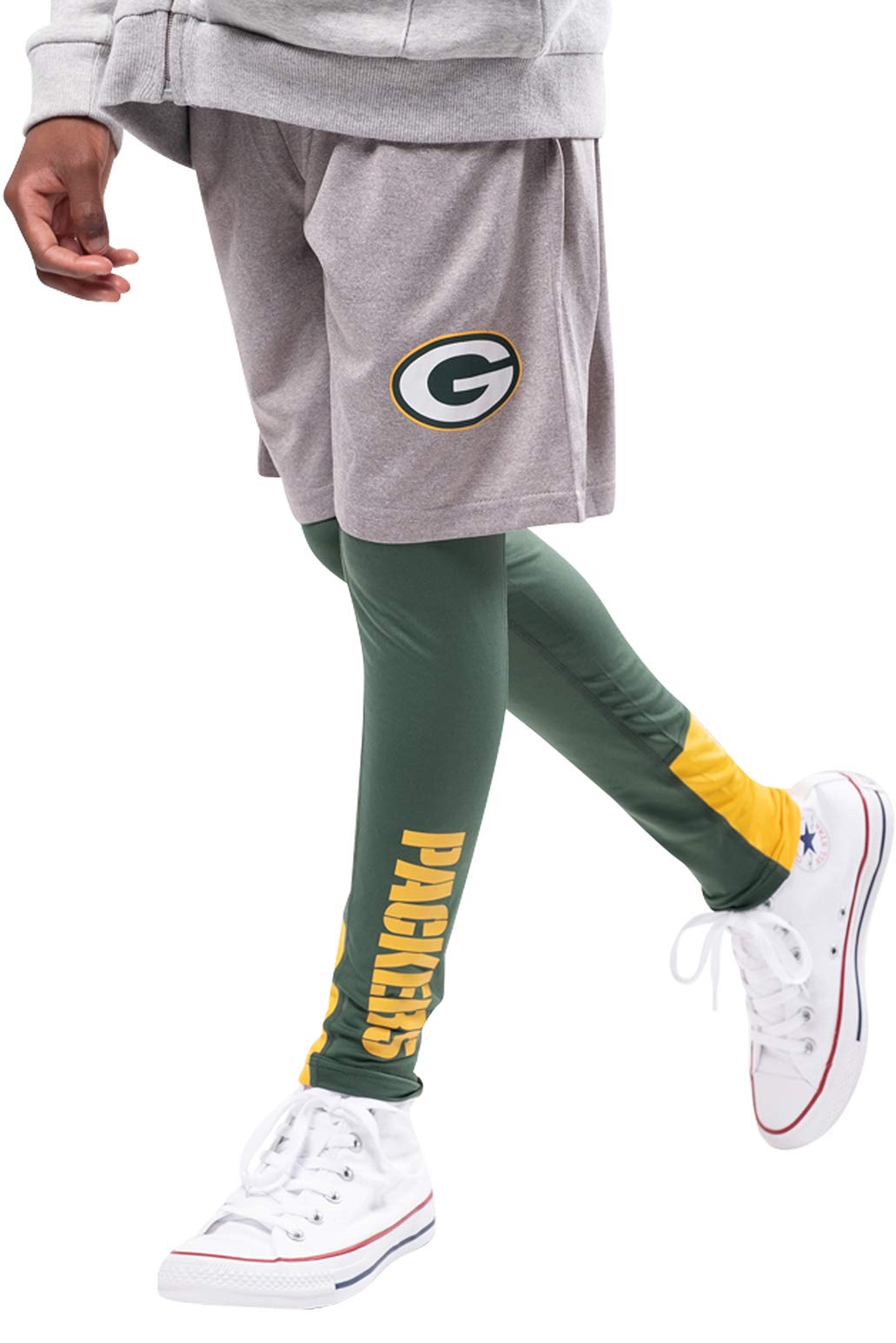 Ultra Game NFL Green Bay Packers Youth 2 Piece Leggings & Shorts Training Compression Set|Green Bay Packers - UltraGameShop