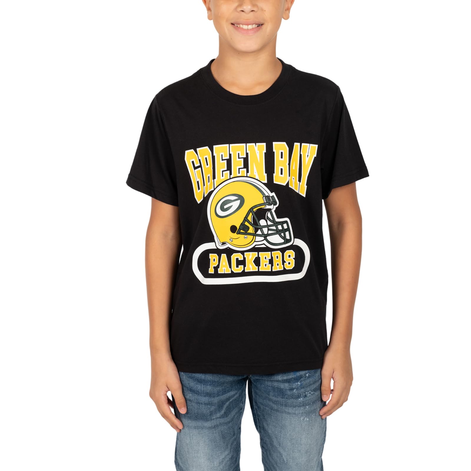 Ultra Game NFL Green Bay Packers Youth Super Soft Game Day Crew Neck T-Shirt|Green Bay Packers