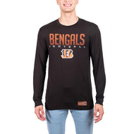 Ultra Game NFL Cincinnati Bengals Mens Active Lightweight Quick Dry Long Sleeve T-Shirt|Cincinnati Bengals