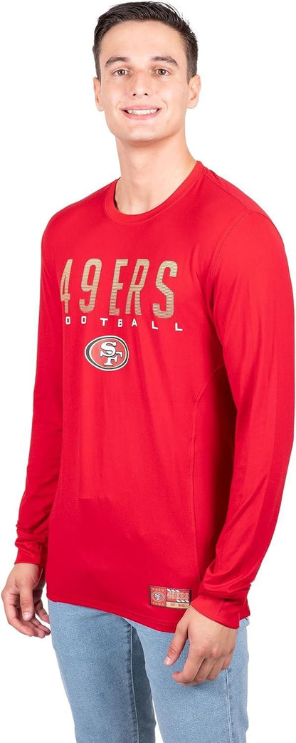 Ultra Game NFL San Francisco 49ers Mens Active Lightweight Quick Dry Long Sleeve T-Shirt|San Francisco 49ers - UltraGameShop