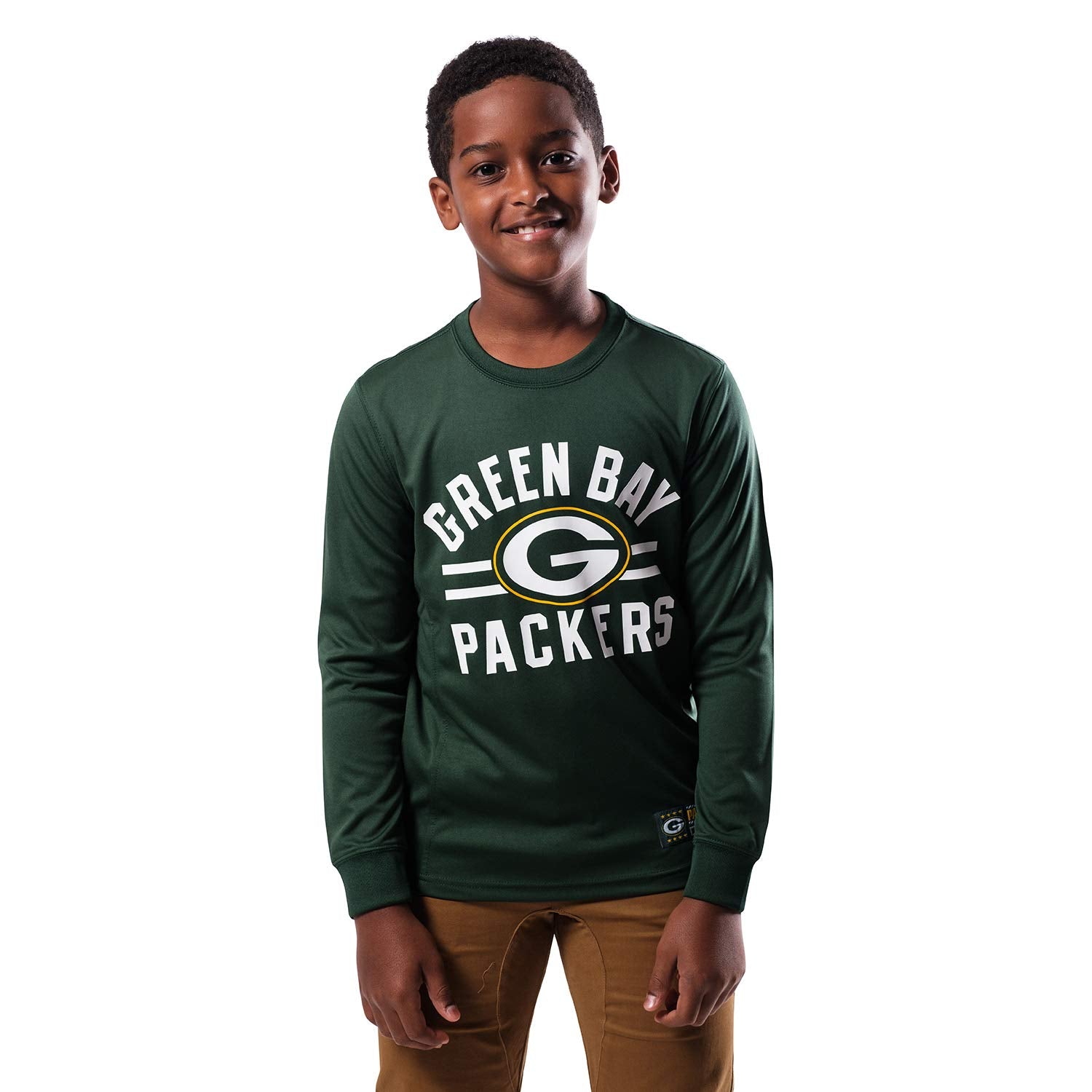 Ultra Game NFL Green Bay Packers Youth Super Soft Supreme Long Sleeve T-Shirt|Green Bay Packers