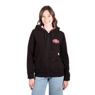 Ultra Game NFL San Francisco 49ers Womens Full Zip Soft Sherpa Hoodie Sweatshirt Jacket|San Francisco 49ers