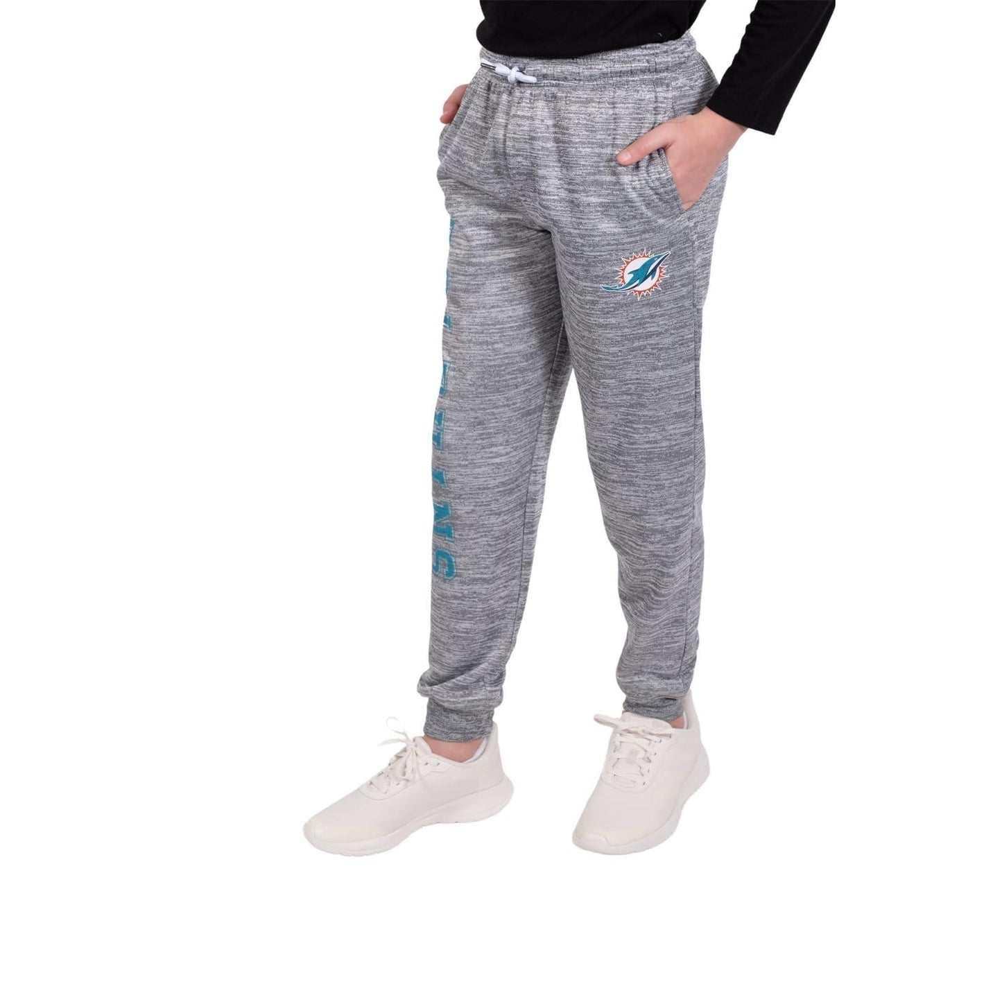 Ultra Game NFL Miami Dolphins Youth High Performance Moisture Wicking Fleece Jogger Sweatpants|Miami Dolphins - UltraGameShop