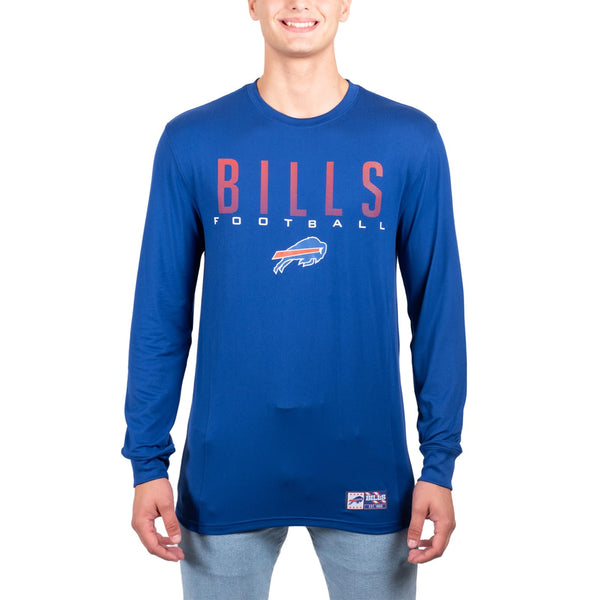 Ultra Game NFL Buffalo Bills Mens Active Lightweight Quick Dry Long Sleeve T-Shirt|Buffalo Bills