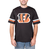 Ultra Game NFL Cincinnati Bengals Mens Standard Jersey Crew Neck Mesh Stripe T-Shirt|Cincinnati Bengals