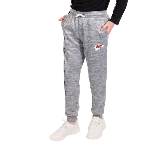 Ultra Game NFL Kansas City Chiefs Youth High Performance Moisture Wicking Fleece Jogger Sweatpants|Kansas City Chiefs - UltraGameShop