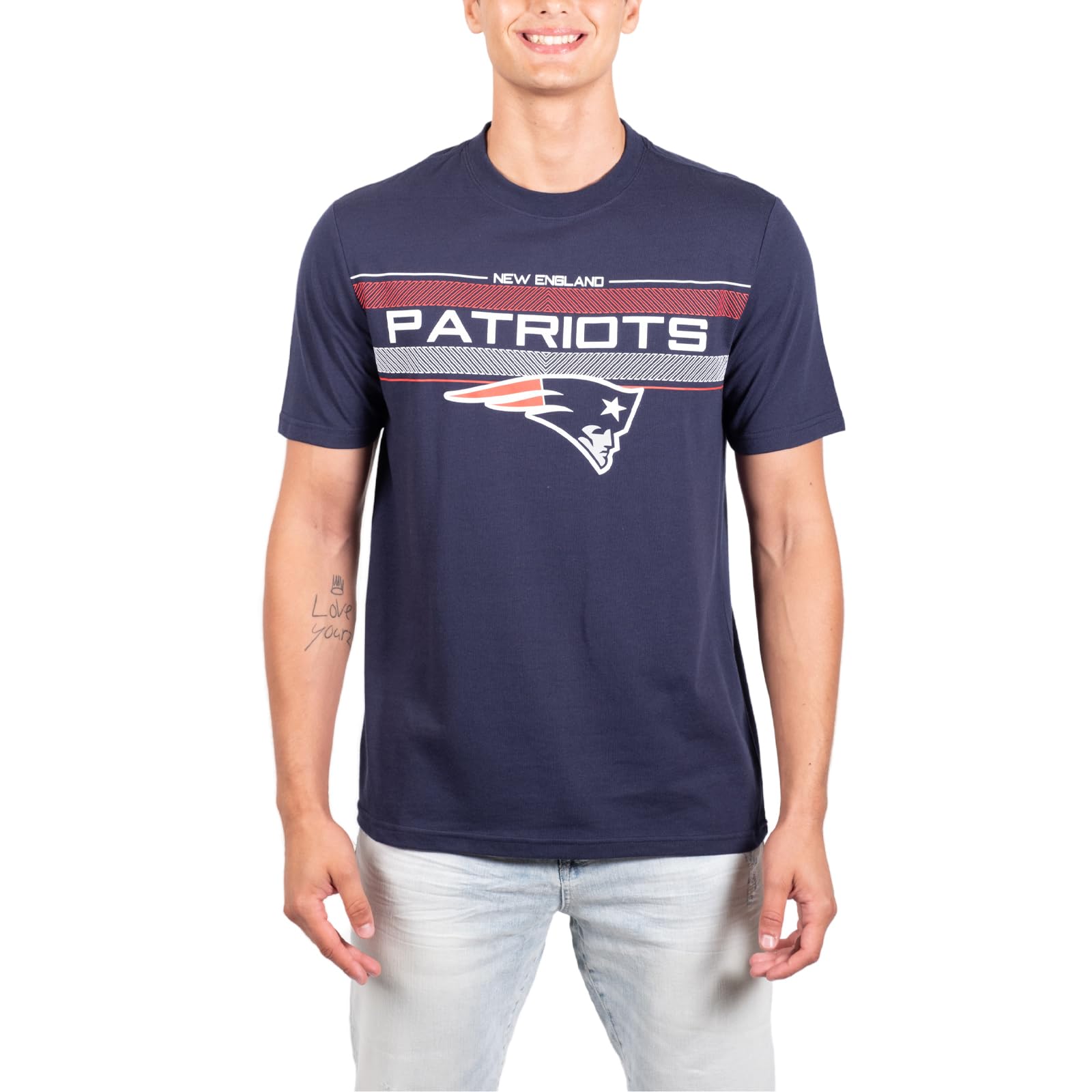 Ultra Game NFL New England Patriots Mens Super Soft Ultimate Game Day Crew Neck T-Shirt|New England Patriots - UltraGameShop