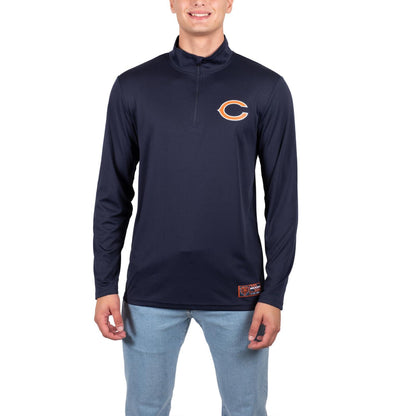 Ultra Game NFL Chicago Bears Mens Super Soft Quarter Zip Long Sleeve T-Shirt|Chicago Bears - UltraGameShop