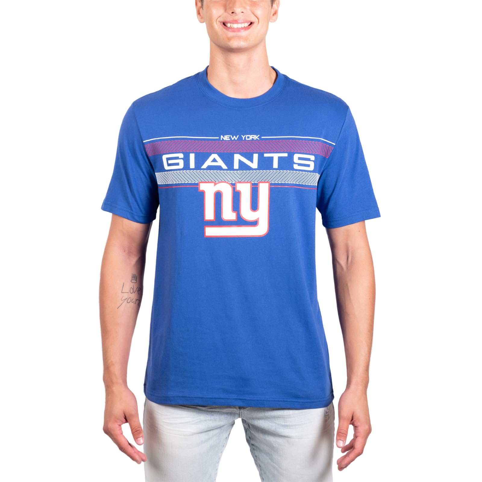 Ultra Game NFL New York Giants Mens Super Soft Ultimate Game Day Crew Neck T-Shirt|New York Giants - UltraGameShop