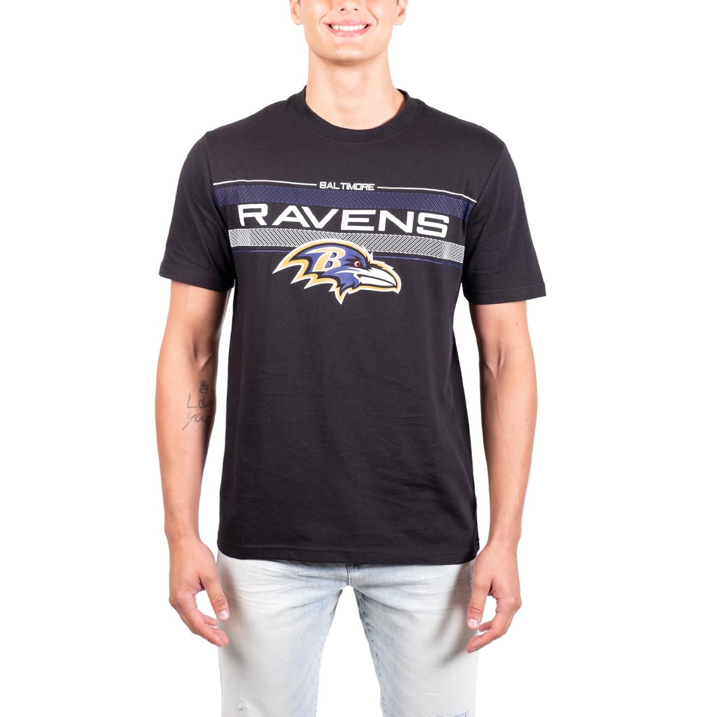 Ultra Game NFL Baltimore Ravens Mens Super Soft Ultimate Game Day Crew Neck T-Shirt|Baltimore Ravens - UltraGameShop