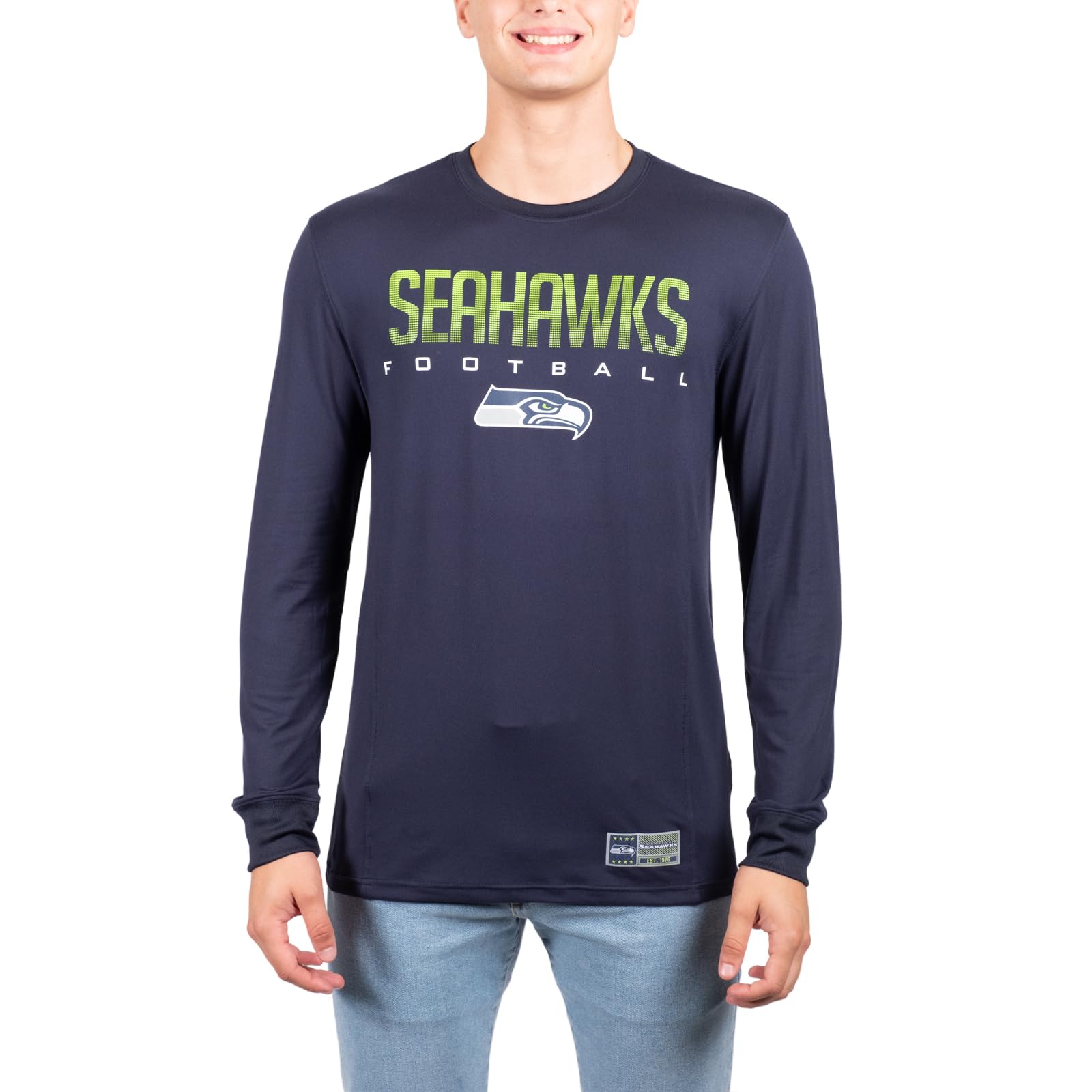 Ultra Game NFL Seattle Seahawks Mens Active Lightweight Quick Dry Long Sleeve T-Shirt|Seattle Seahawks - UltraGameShop