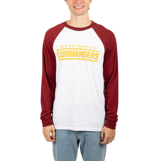 Ultra Game NFL Washington Commanders Mens Super Soft Raglan Baseball Long Sleeve T-Shirt|Washington Commanders - UltraGameShop