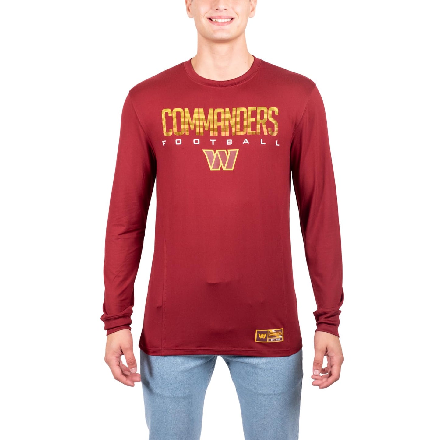 Ultra Game NFL Washington Commanders Mens Active Lightweight Quick Dry Long Sleeve T-Shirt|Washington Commanders - UltraGameShop