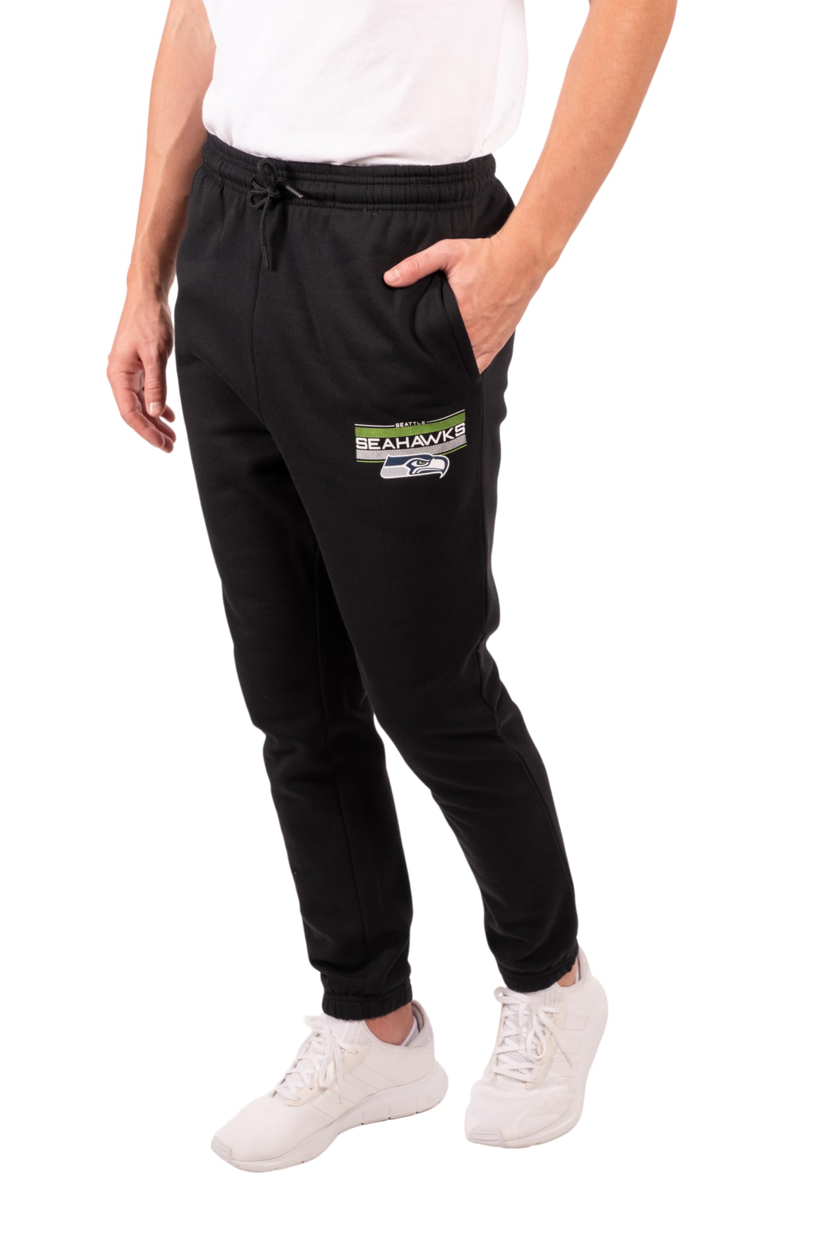 Ultra Game NFL Seattle Seahawks Mens Active Super Soft Fleece Game Day Jogger Sweatpants|Seattle Seahawks