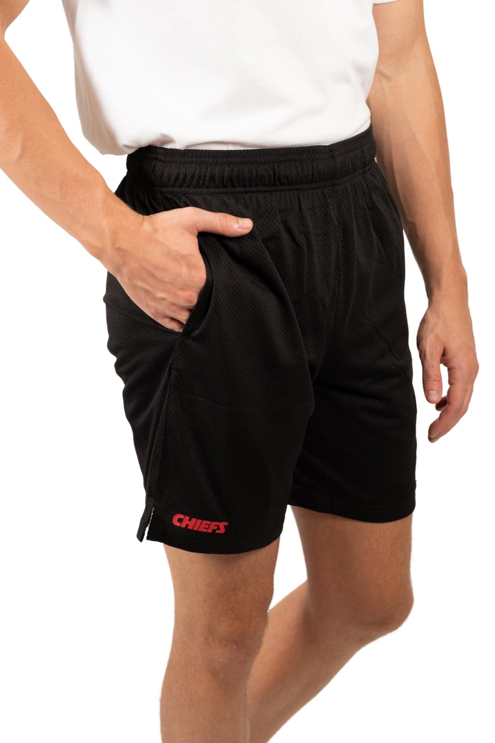 Ultra Game NFL Kansas City Chiefs Mens 7 Inch Soft Mesh Active Training Shorts|Kansas City Chiefs - UltraGameShop