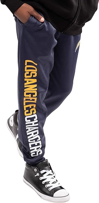 Ultra Game NFL Los Angeles Chargers Youth High Performance Moisture Wicking Fleece Jogger Sweatpants|Los Angeles Chargers - UltraGameShop