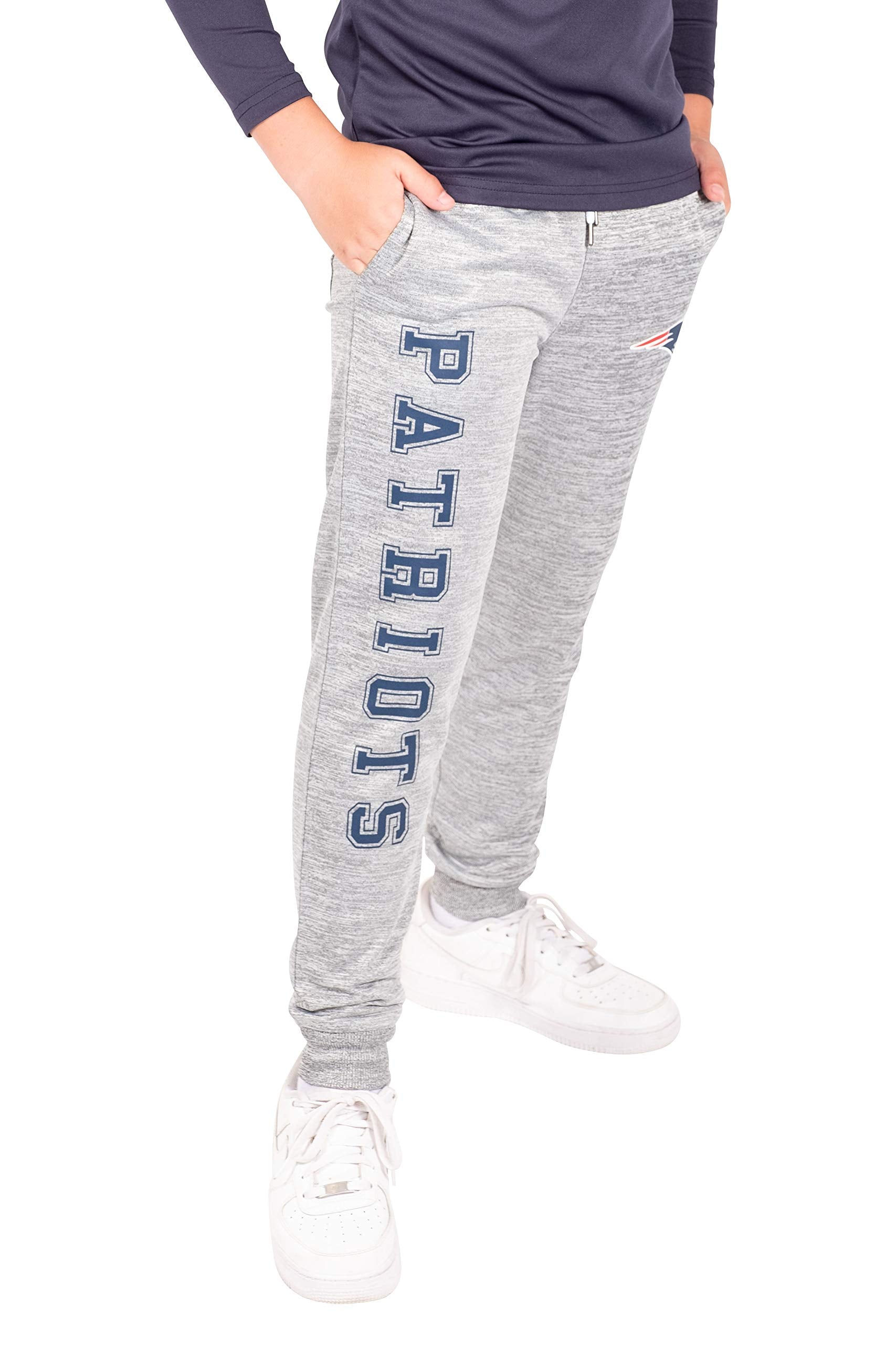 Ultra Game NFL New England Patriots Youth High Performance Moisture Wicking Fleece Jogger Sweatpants|New England Patriots