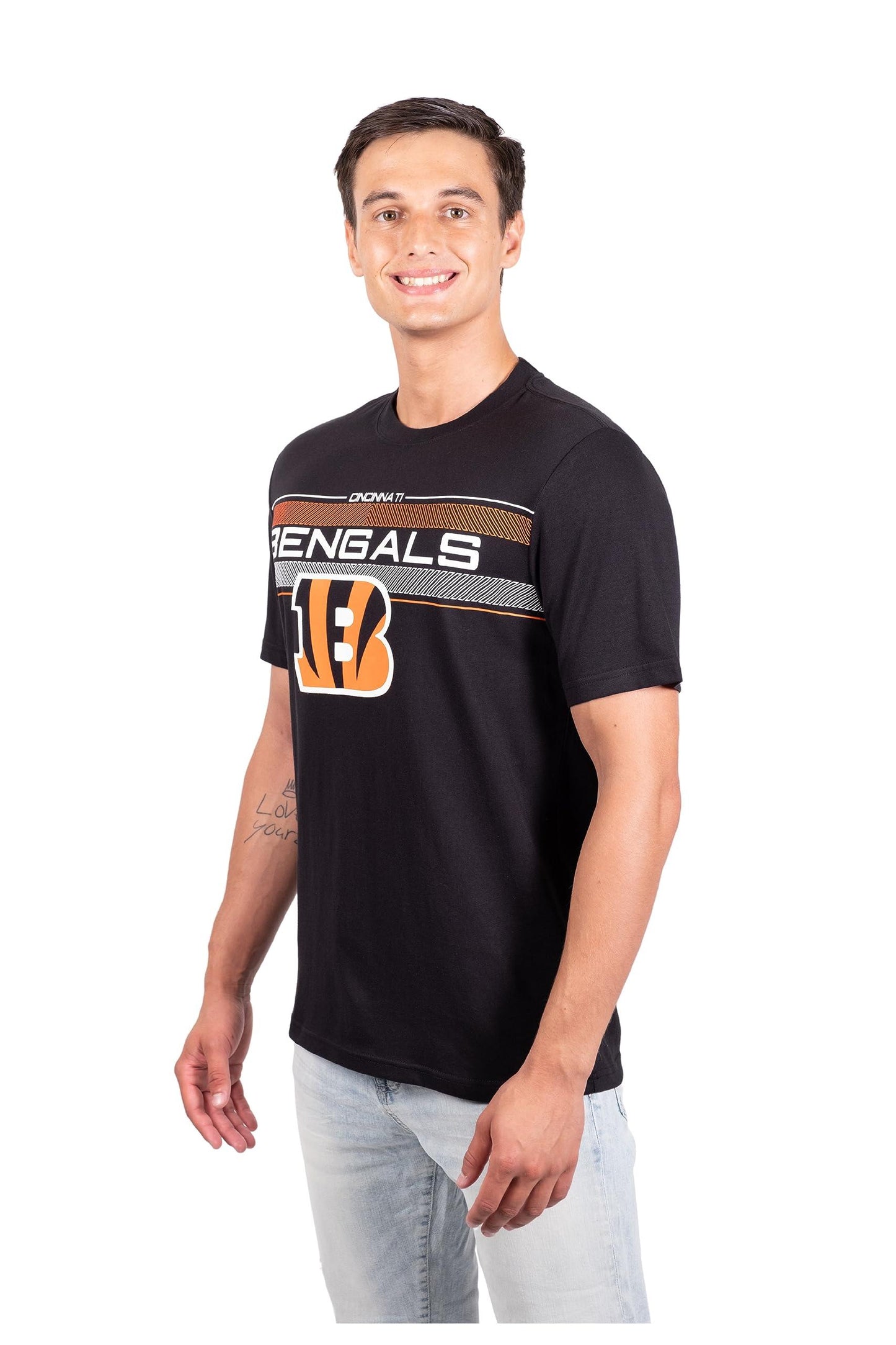 Ultra Game NFL Cincinnati Bengals Mens Super Soft Ultimate Game Day Crew Neck T-Shirt|Cincinnati Bengals - UltraGameShop