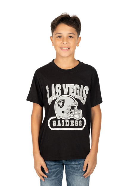 Ultra Game NFL Las Vegas Raiders Youth Super Soft Game Day Crew Neck T-Shirt|Las Vegas Raiders - UltraGameShop