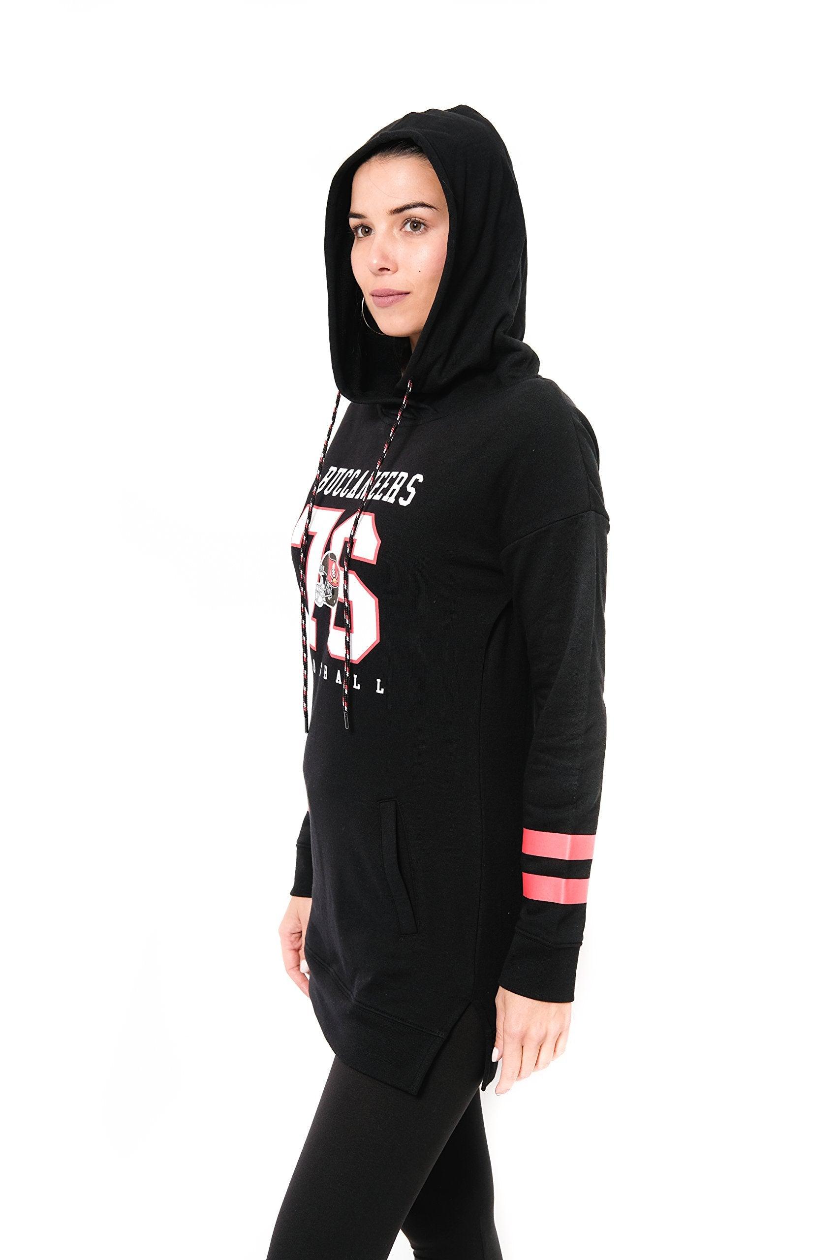 Ultra Game NFL Tampa Bay Buccaneers Womens Soft French Terry Tunic Hoodie Pullover Sweatshirt|Tampa Bay Buccaneers - UltraGameShop