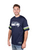 Ultra Game NFL Seattle Seahawks Mens Standard Jersey Crew Neck Mesh Stripe T-Shirt|Seattle Seahawks