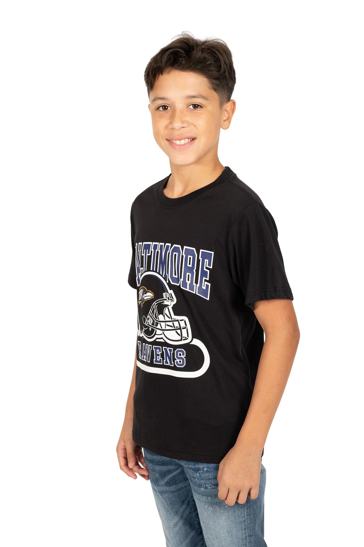 Ultra Game NFL Baltimore Ravens Youth Super Soft Game Day Crew Neck T-Shirt|Baltimore Ravens - UltraGameShop