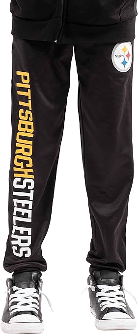 Ultra Game NFL Pittsburgh Steelers Youth High Performance Moisture Wicking Fleece Jogger Sweatpants|Pittsburgh Steelers - UltraGameShop