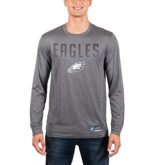 Ultra Game NFL Philadelphia Eagles Mens Active Quick Dry Long Sleeve T-Shirt|Philadelphia Eagles - UltraGameShop