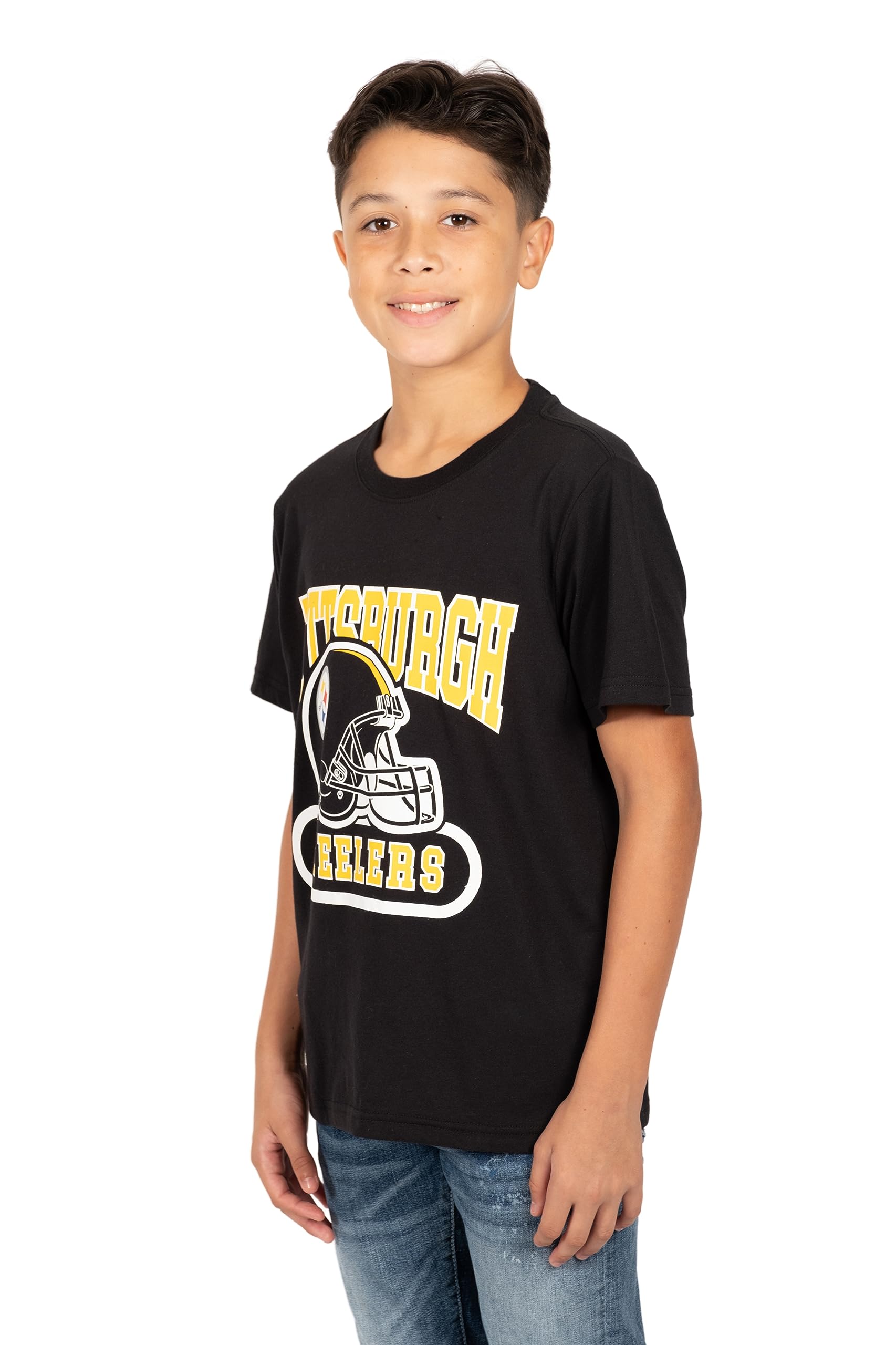Ultra Game NFL Pittsburgh Steelers Youth Super Soft Game Day Crew Neck T-Shirt|Pittsburgh Steelers