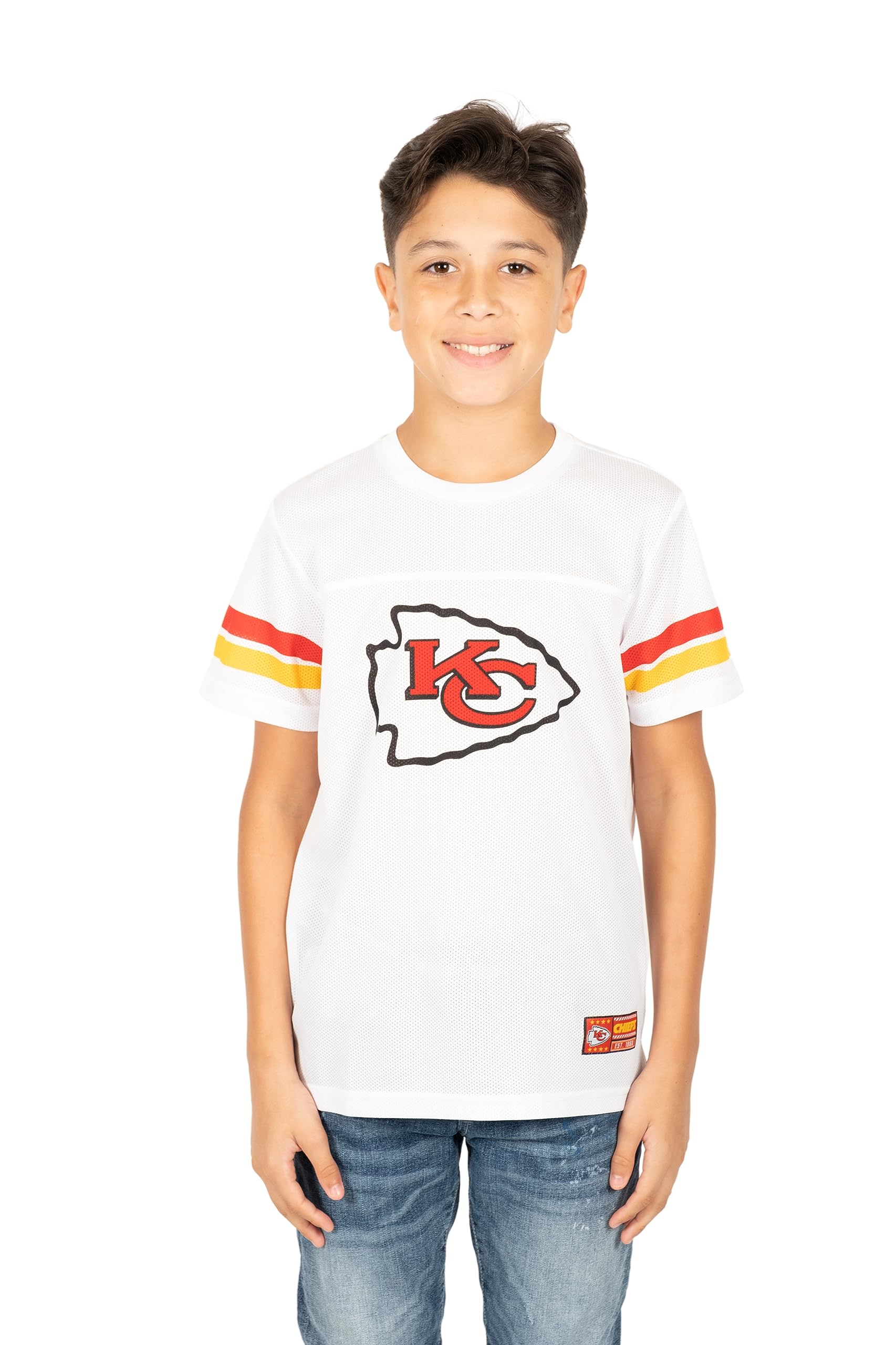 Ultra Game NFL Kansas City Chiefs Youth Mesh Vintage Jersey Tee Shirt|Kansas City Chiefs