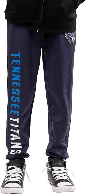 Ultra Game NFL Tennessee Titans Youth High Performance Moisture Wicking Fleece Jogger Sweatpants|Tennessee Titans - UltraGameShop