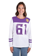 Ultra Game NFL Minnesota Vikings Womens Super Soft Raglan Vintage Baseball T-Shirt|Minnesota Vikings