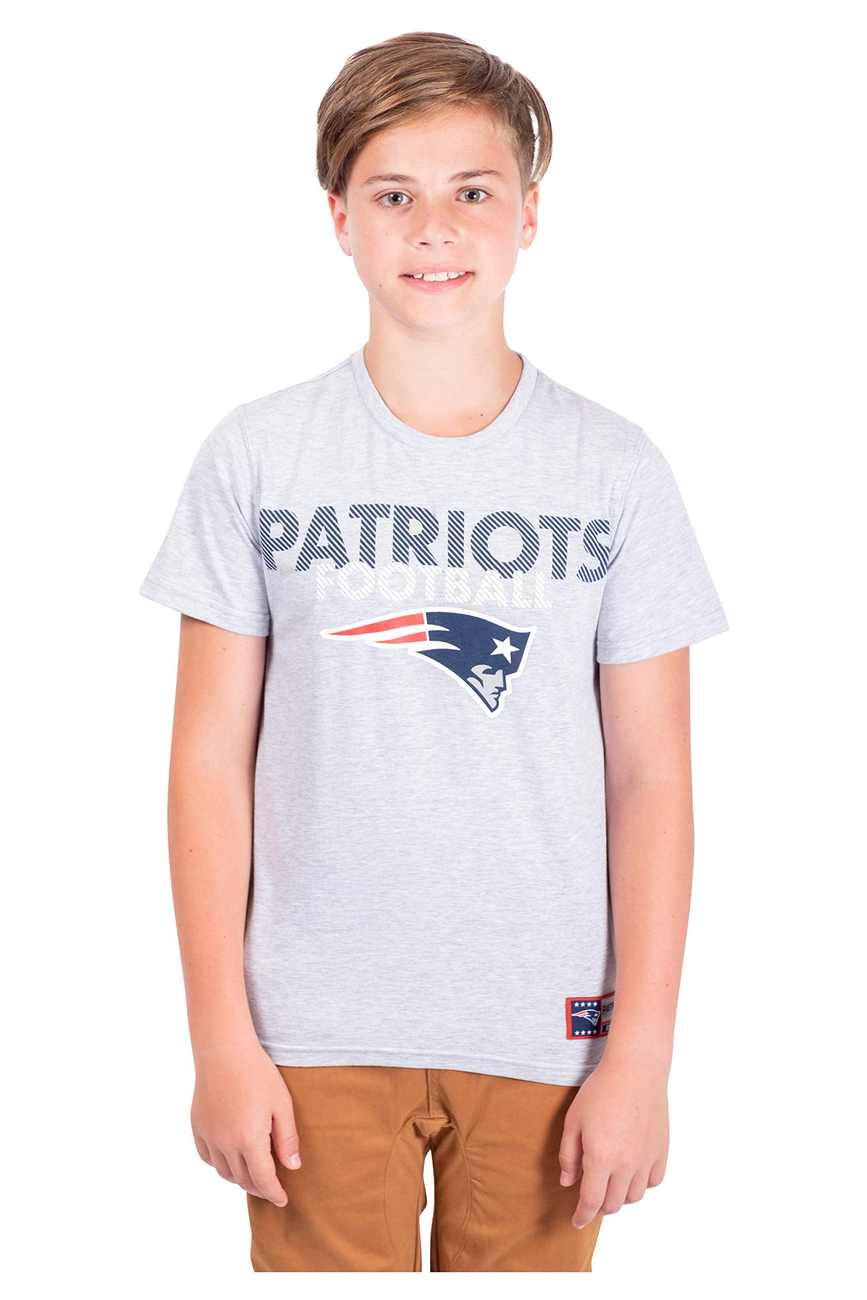 Ultra Game NFL New England Patriots Youth Active Crew Neck Tee Shirt|New England Patriots - UltraGameShop