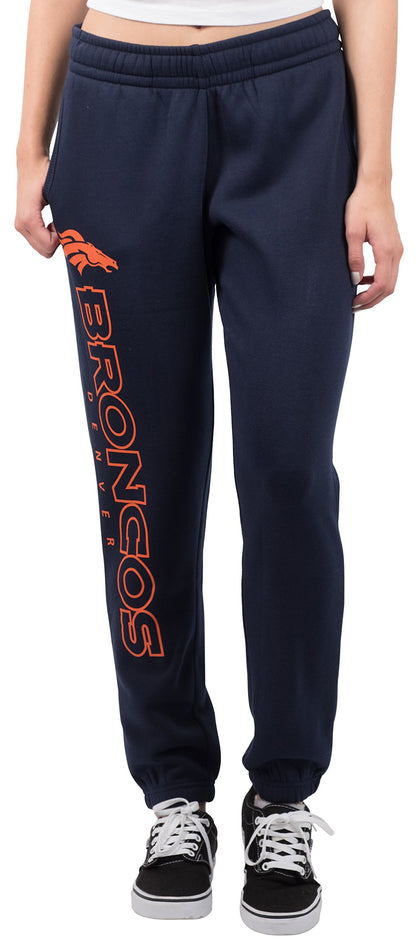 Ultra Game NFL Denver Broncos Womens Super Soft Fleece Jogger Sweatpants|Denver Broncos - UltraGameShop