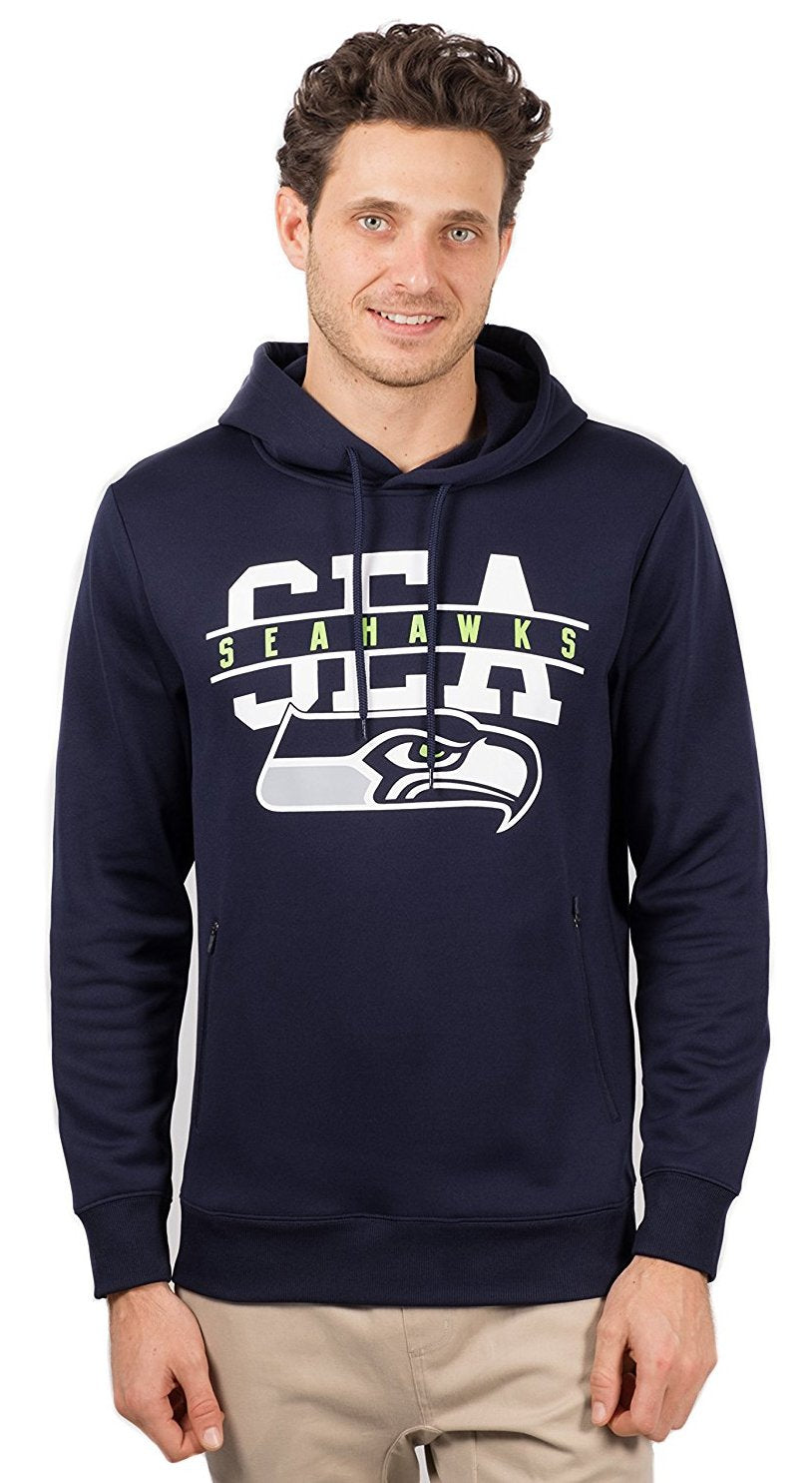Ultra Game NFL Seattle Seahawks Mens Soft Fleece Hoodie Pullover Sweatshirt With Zipper Pockets|Seattle Seahawks