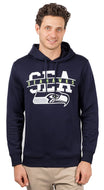 Ultra Game NFL Seattle Seahawks Mens Soft Fleece Hoodie Pullover Sweatshirt With Zipper Pockets|Seattle Seahawks