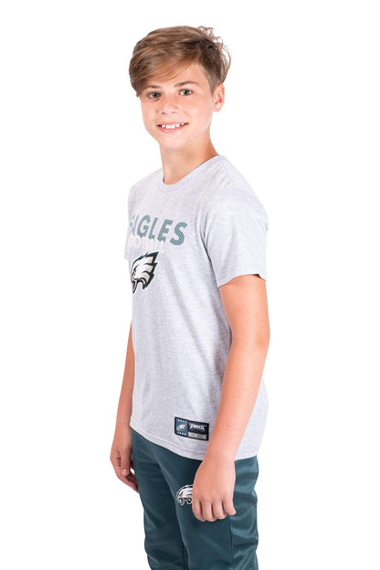 Ultra Game NFL Philadelphia Eagles Youth Active Crew Neck Tee Shirt|Philadelphia Eagles - UltraGameShop