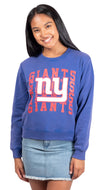 Ultra Game NFL New York Giants Womens Long Sleeve Fleece Sweatshirt|New York Giants