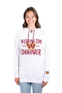Ultra Game NFL Washington Commanders Womens Fleece Hoodie Pullover Sweatshirt Tie Neck|Washington Commanders