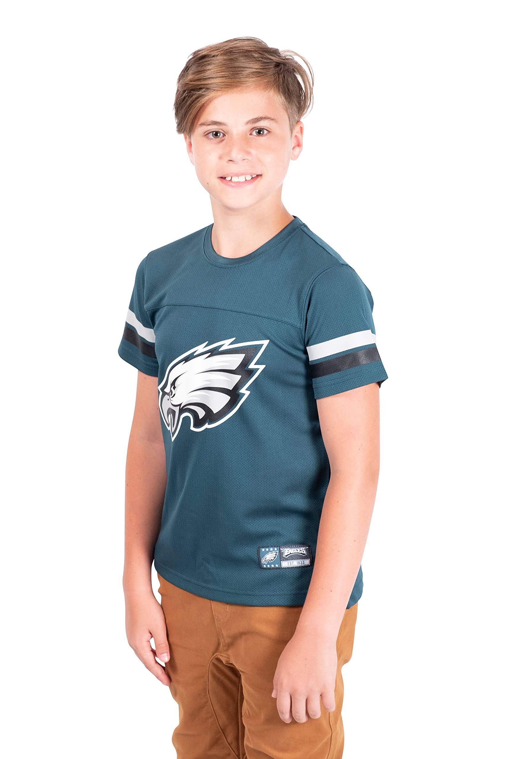 Ultra Game NFL Philadelphia Eagles Youth Soft Mesh Vintage Jersey T-Shirt|Philadelphia Eagles