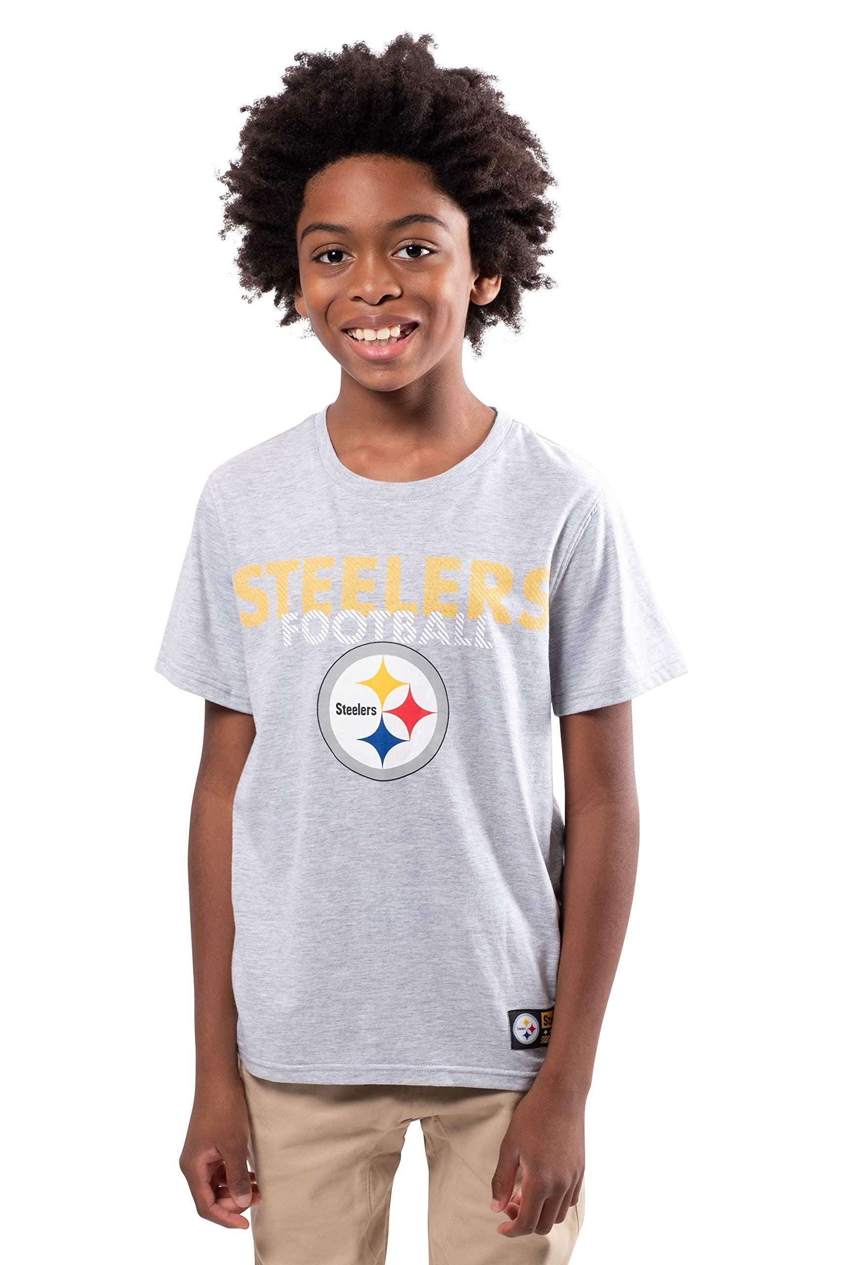 Ultra Game NFL Pittsburgh Steelers Youth Active Crew Neck Tee Shirt|Pittsburgh Steelers - UltraGameShop