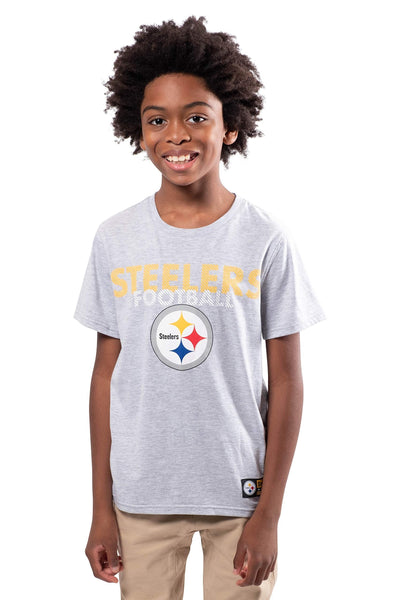 Ultra Game NFL Pittsburgh Steelers Youth Active Crew Neck Tee Shirt|Pittsburgh Steelers