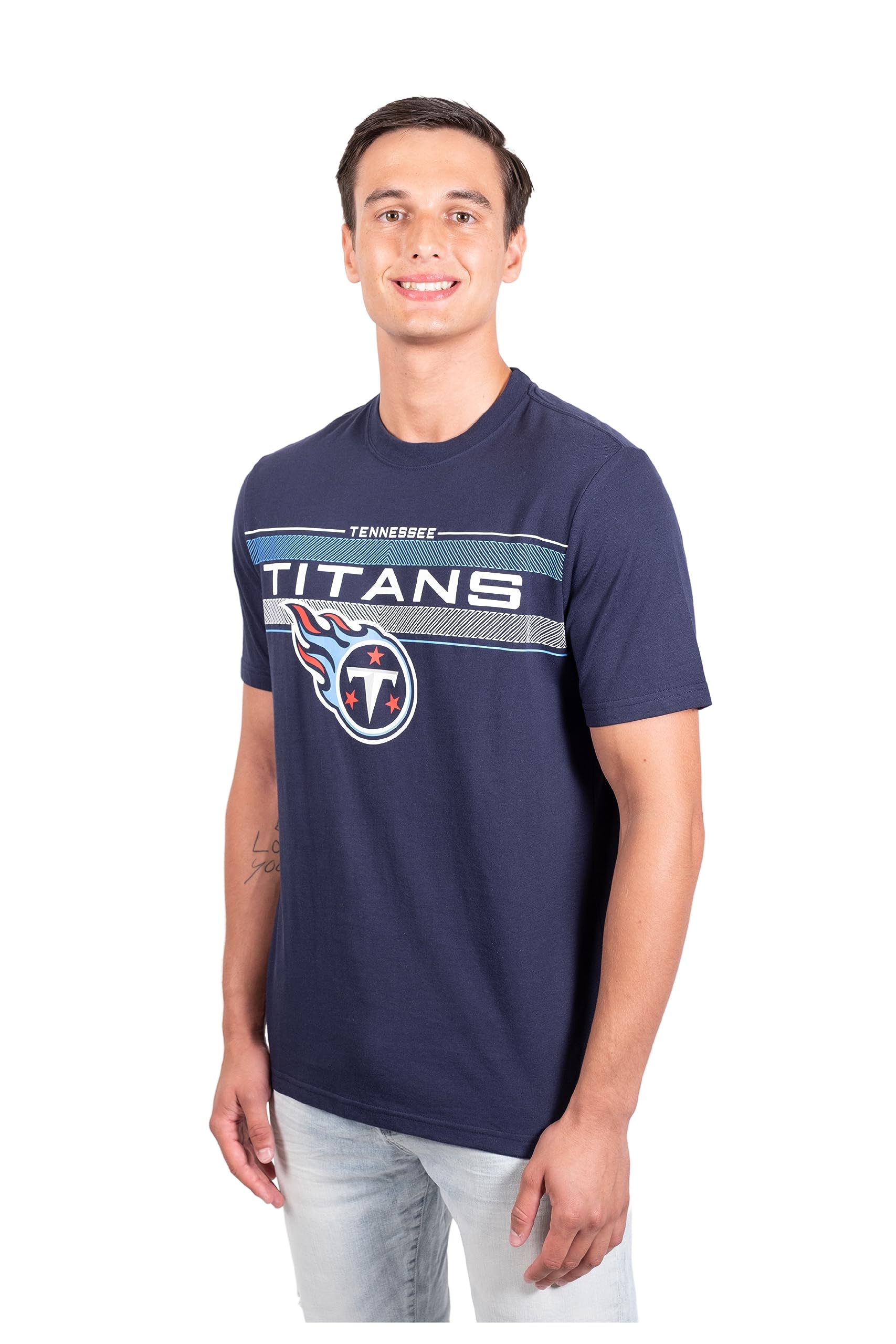 Ultra Game NFL Tennessee Titans Mens Super Soft Ultimate Game Day Crew Neck T-Shirt|Tennessee Titans