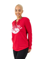 Ultra Game NFL Arizona Cardinals Womens Fleece Long Sleeve Lace -Up Sweatshirt|Arizona Cardinals