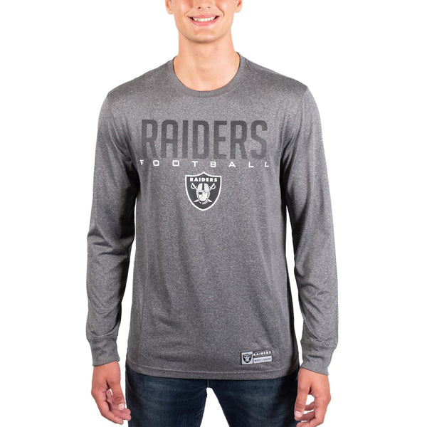 Ultra Game NFL Las Vegas Raiders Mens Active Quick Dry Long Sleeve T-Shirt|Las Vegas Raiders