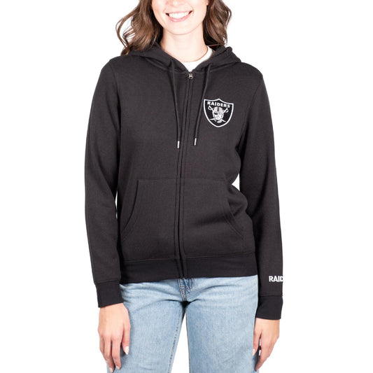 Ultra Game NFL Las Vegas Raiders Womens Full Zip Soft Marl Knit Hoodie Sweatshirt Jacket|Las Vegas Raiders - UltraGameShop