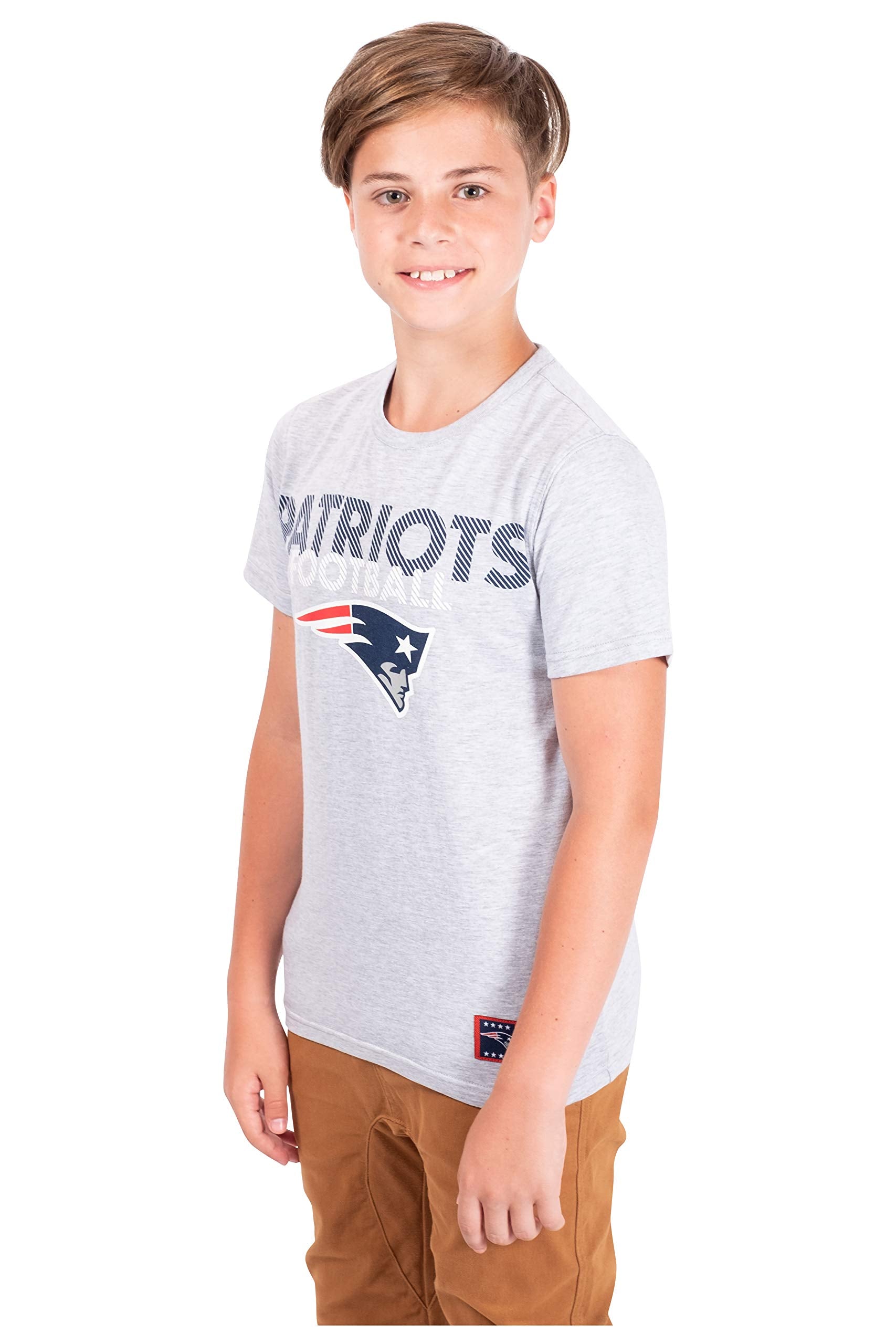 Ultra Game NFL New England Patriots Youth Active Crew Neck Tee Shirt|New England Patriots - UltraGameShop