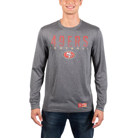 Ultra Game NFL San Francisco 49ers Mens Active Quick Dry Long Sleeve T-Shirt|San Francisco 49ers - UltraGameShop