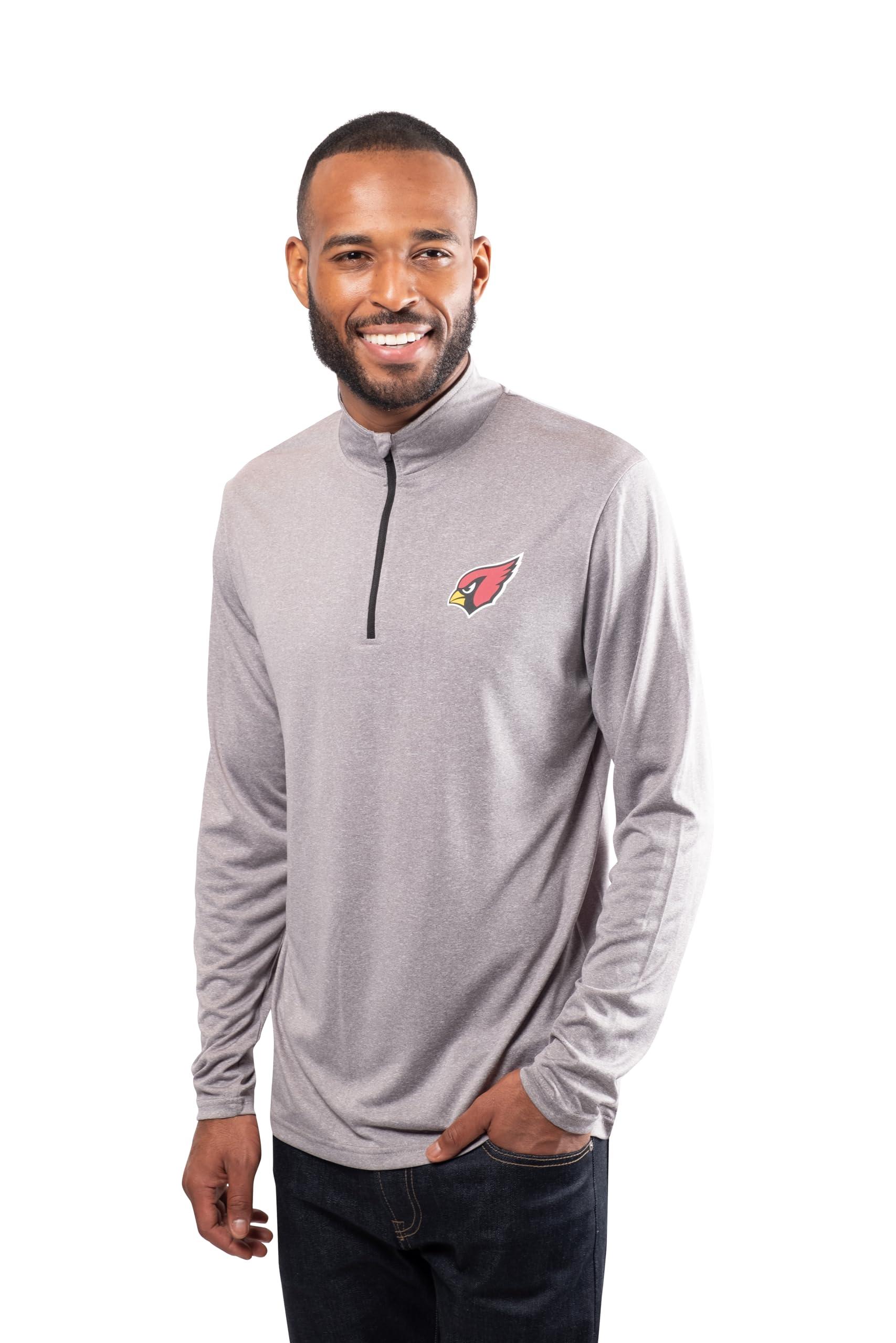 Ultra Game NFL Arizona Cardinals Mens Super Soft Quarter Zip Long Sleeve T-Shirt|Arizona Cardinals - UltraGameShop