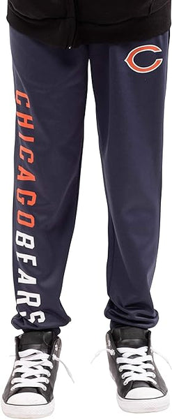 Ultra Game NFL Chicago Bears Youth High Performance Moisture Wicking Fleece Jogger Sweatpants|Chicago Bears